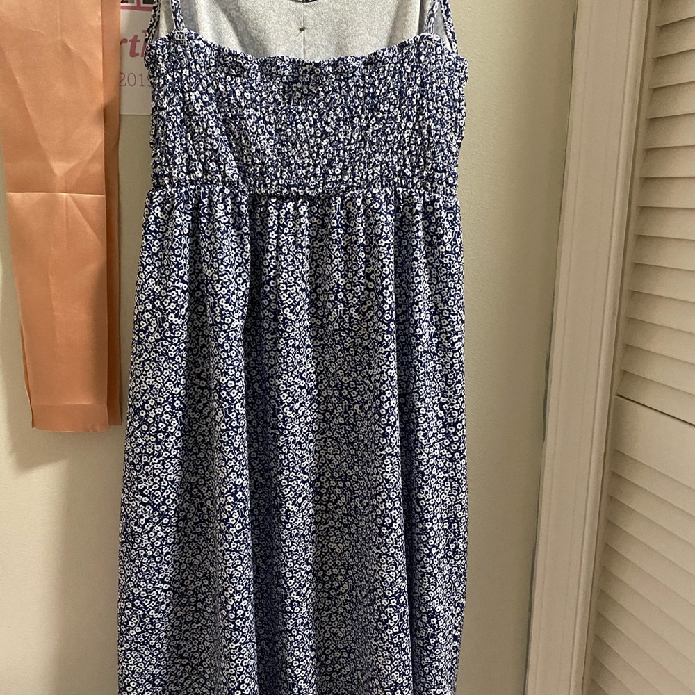 Blue Casual Dress with Pockets